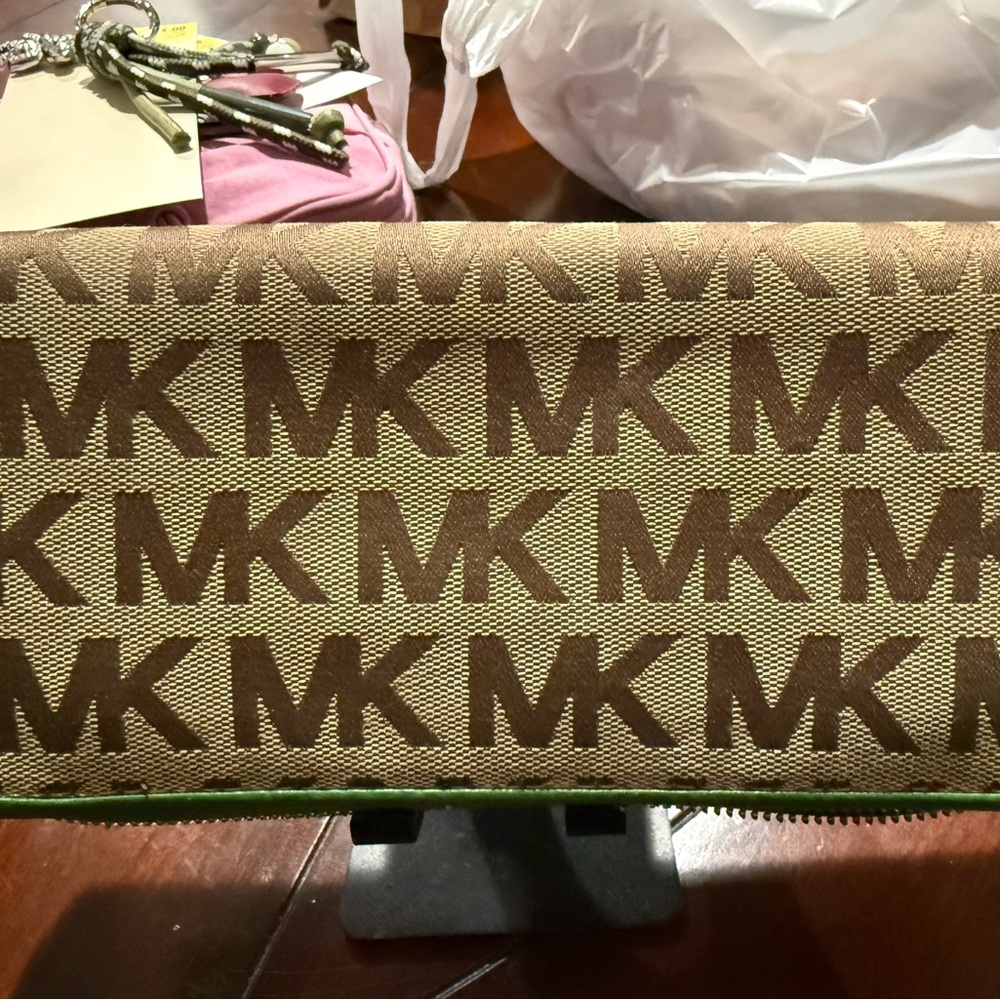 Michael Kors Green and Gold Zipper Detail